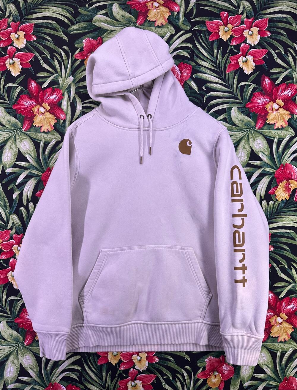 Carhartt White and Gold Relaxed Fit Hoodie Size XL (16-18)